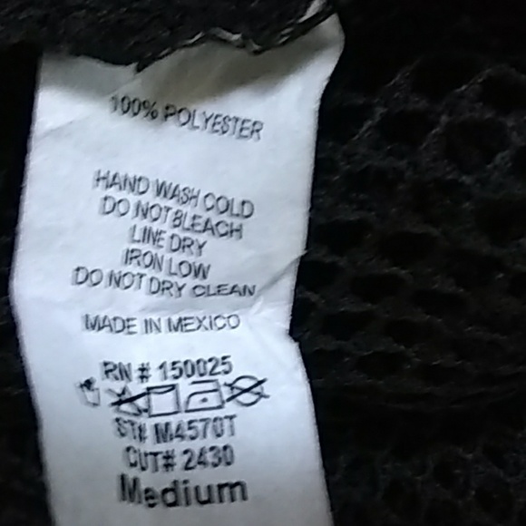 Black mesh tunic with red flower print. - Picture 5 of 5